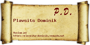 Plavsits Dominik névjegykártya